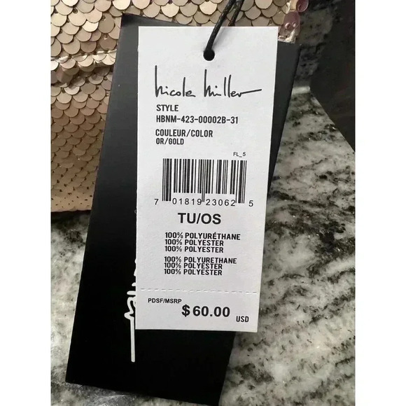 Nicole Miller Gold Sequin Crossbody Shoulder Adjustable Strap Bag NWT - Picture 6 of 6